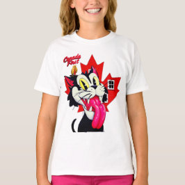 CANADAFÖRST MED KATT & FÅGEL T SHIRT