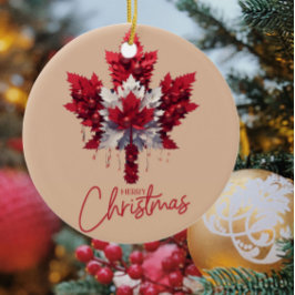 CANADIA FLAGGA INSPIRED JULGRANSPRYDNAD KERAMIK