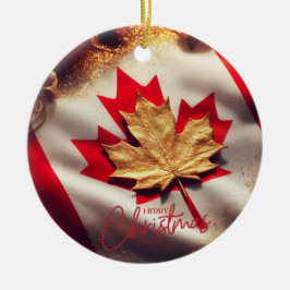 CANADIA FLAGGA INSPIRED JULGRANSPRYDNAD KERAMIK