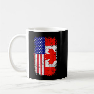 Canadian American Flagga America Canada Patriotic Kaffemugg