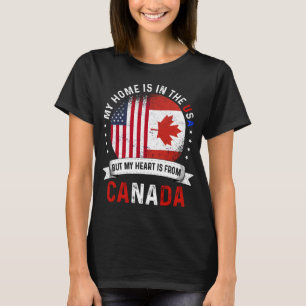 Canadian American Flagga Canadian Roots USA Citize T Shirt