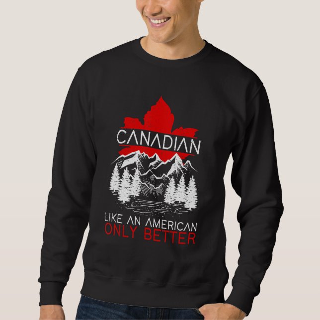 Canadian American Forest Maple Löv Patriotic Cana Lång Ärmad Tröja (Framsida)