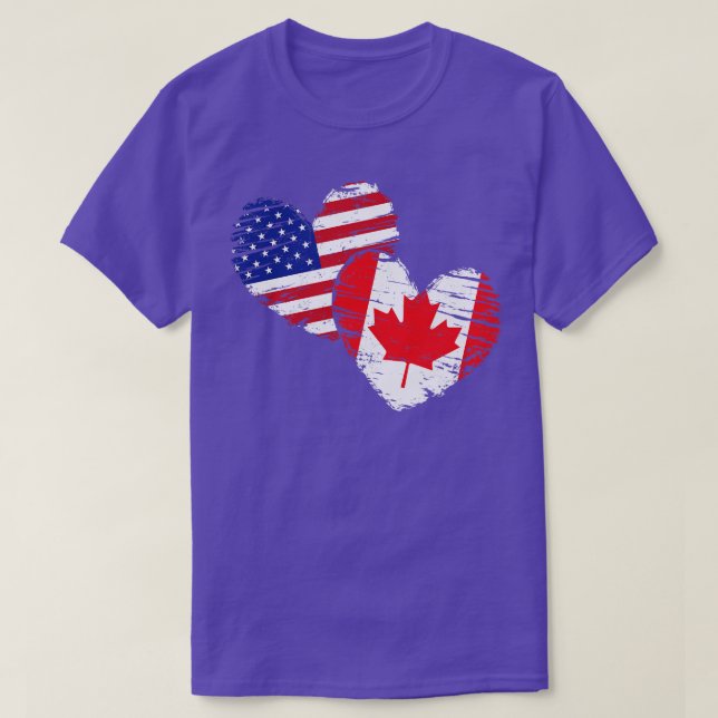 Canadian American Vänskap USA Kanada T Shirt (Design framsida)