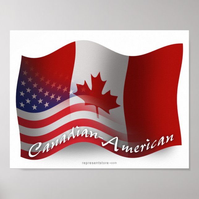 Canadian-American Wave Flagga Poster (Framsidan)
