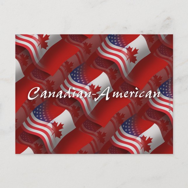 Canadian-American Wave Flagga Vykort (Framsida)