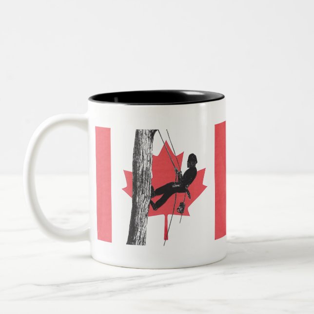 CANADIAN Arb Art Arborist Träd Surgeon Chainszon Två-Tonad Mugg (Vänster)