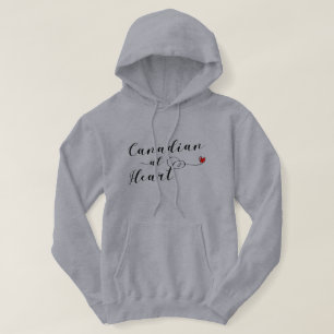 Canadian At Heart Hoodie, Kanada Sweatshirt Med Luva