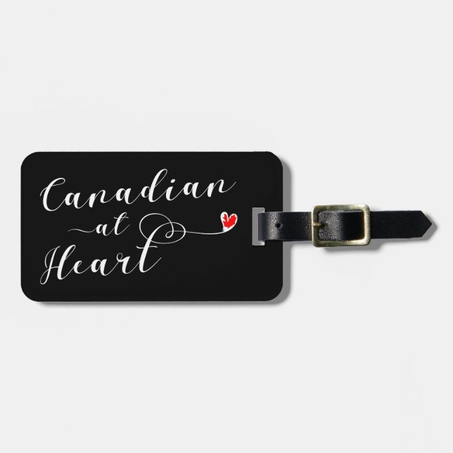 Canadian At Heart Luggage Tag Template, Kanada Bagagebricka (Horisontell Framsida)