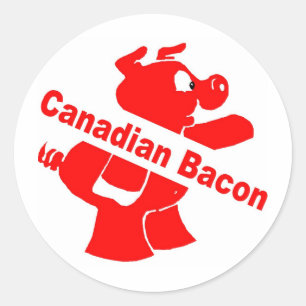Canadian Bacon Runt Klistermärke