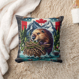 Canadian Beaver by Snowy Peaks Kudde