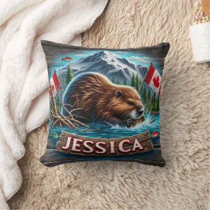 Canadian Beaver Bygger en lodge i Vatten Kudde