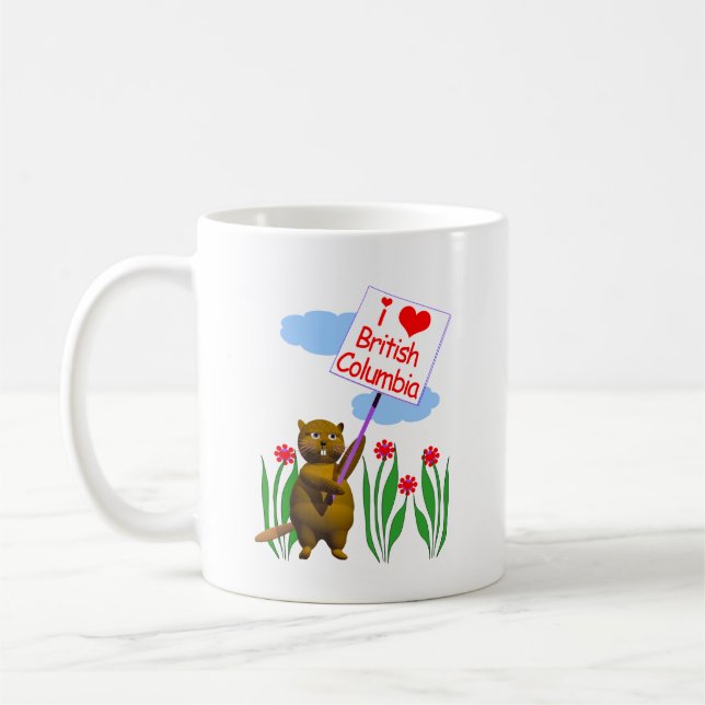 Canadian Beaver Kärlek British Columbia Kaffemugg (Vänster)