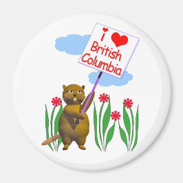 Canadian Beaver Kärlek British Columbia Magnet