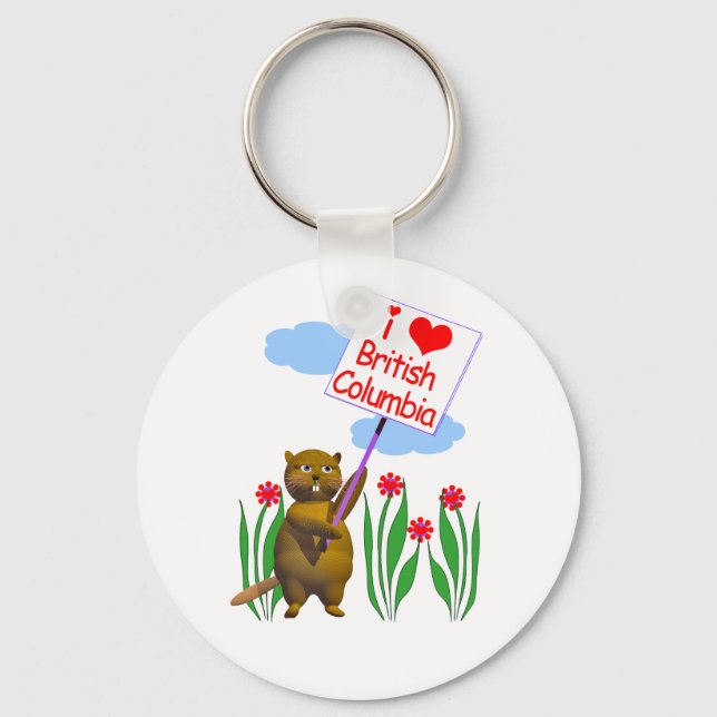 Canadian Beaver Kärlek British Columbia Nyckelring (Framsida)