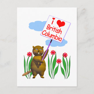 Canadian Beaver Kärlek British Columbia Vykort