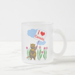 Canadian Beaver Kärlek Canada Frostad Glasmugg