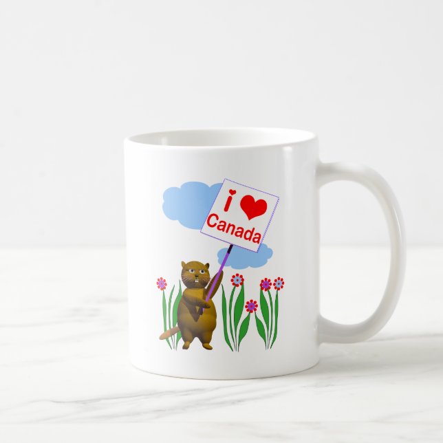 Canadian Beaver Kärlek Canada Kaffemugg (Höger)