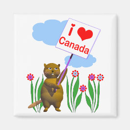 Canadian Beaver Kärlek Canada Magnet
