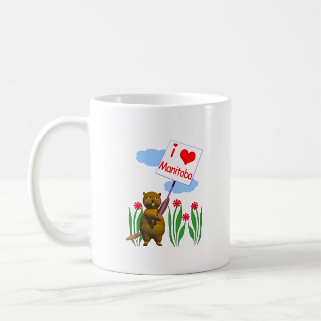 Canadian Beaver Kärlek Manitoba Kaffemugg (Vänster)