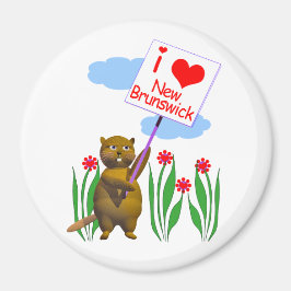 Canadian Beaver Kärlek New Brunswick Magnet