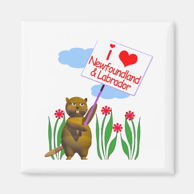 Canadian Beaver Kärlek Newfoundland, Labrador Magnet (Framsidan)