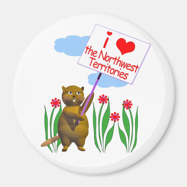 Canadian Beaver Kärlek, Northwest Territories Magnet (Framsidan)