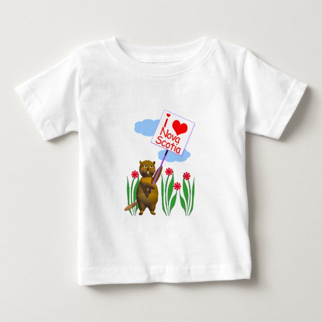 Canadian Beaver Kärlek Nova Scotia Tee Shirt (Framsida)
