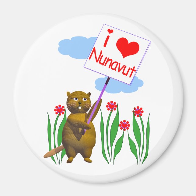 Canadian Beaver Kärlek Nunavut Magnet (Framsidan)