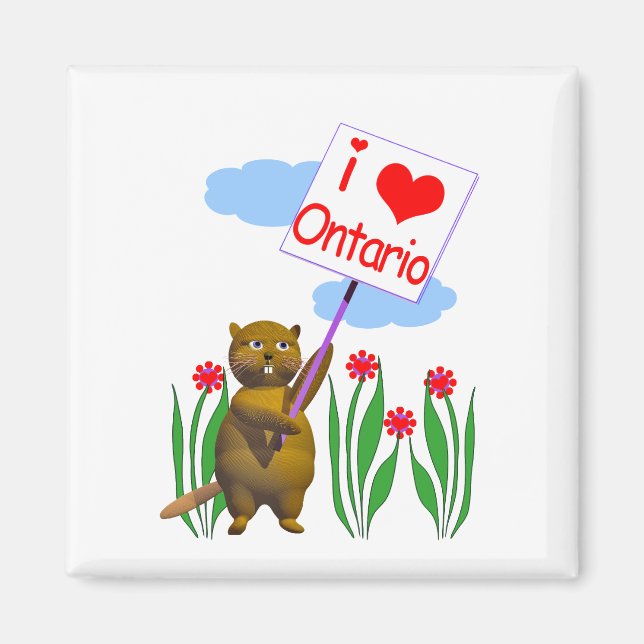 Canadian Beaver Kärlek Ontario Magnet (Framsidan)