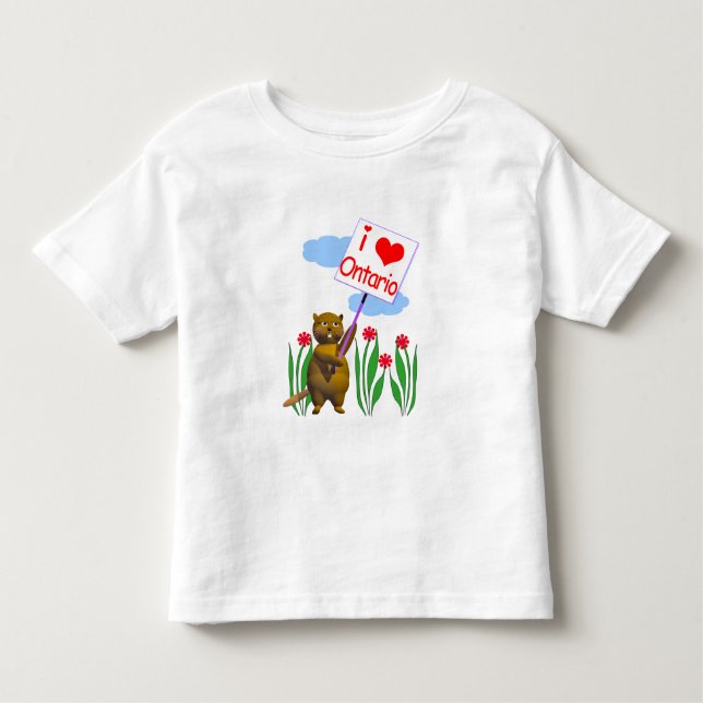 Canadian Beaver Kärlek Ontario Tee Shirt (Framsida)