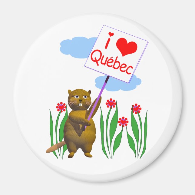 Canadian Beaver Kärlek Quebec Magnet (Framsidan)