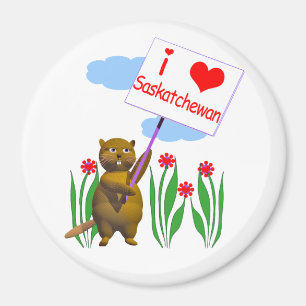 Canadian Beaver Kärlek Saskatchewan Magnet