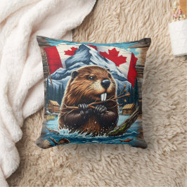 Canadian Beaver med Blue Ocean Kudde