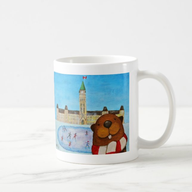Canadian Beaver Mugg Funny Canadian Gift Mugg (Höger)