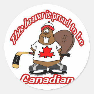 Canadian Beaver Runt Klistermärke