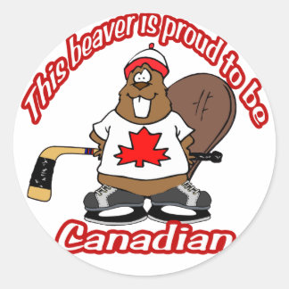 Canadian Beaver Sticker Runt Klistermärke