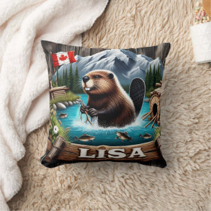 Canadian Beaver the Near Mountain in A Sjö Kudde