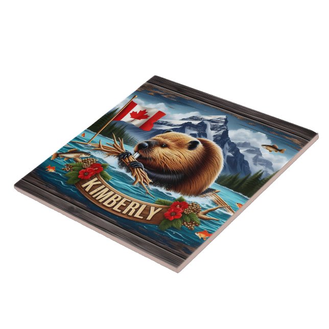 Canadian Beaver with Flagga nära Kimberly Kakelplatta (Sidan)