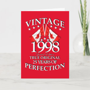 Canadian Birthday any Age & Canada Flaggor Card Kort
