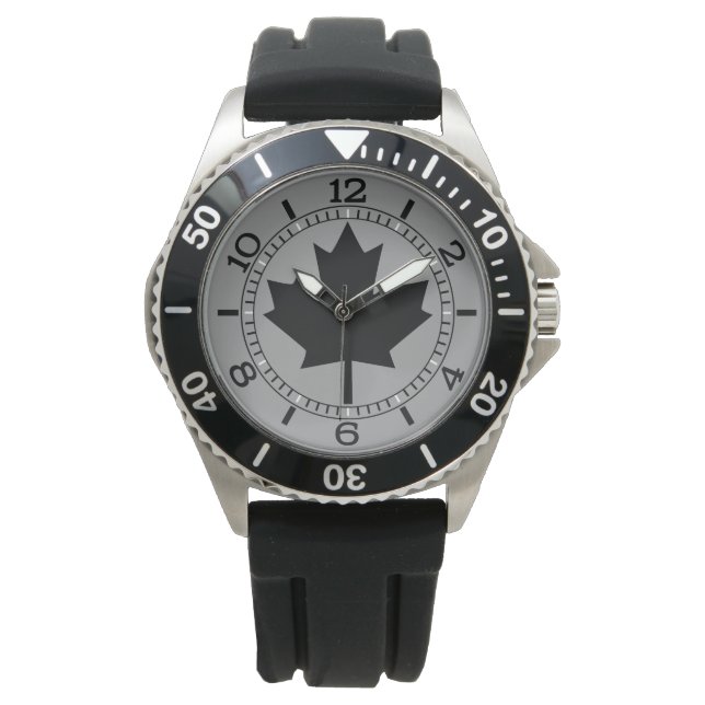 Canadian Black Maple Löv Design Armbandsur (Framsida)