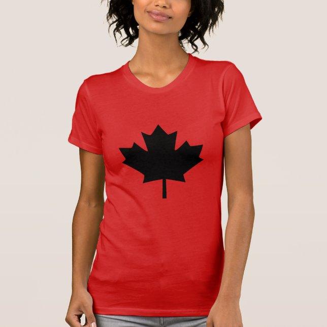 Canadian Black Maple Löv Design T Shirt (Framsida)