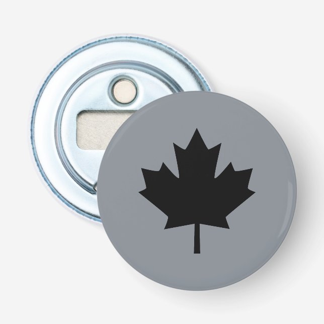 Canadian Black Maple Löv på Grått Flasköppnare (Framsidan)