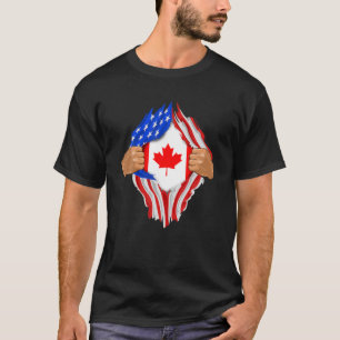 Canadian Blood Inside Me Canada Flagga Gift T Shirt