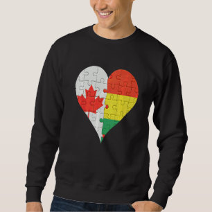 Canadian Bolivian Flagga Heart Lång Ärmad Tröja