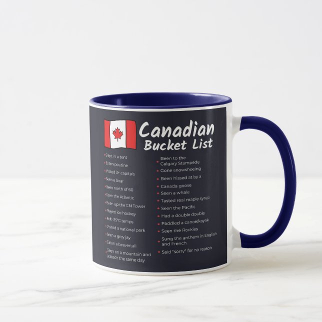 Canadian Bucket List Mugg (Höger)