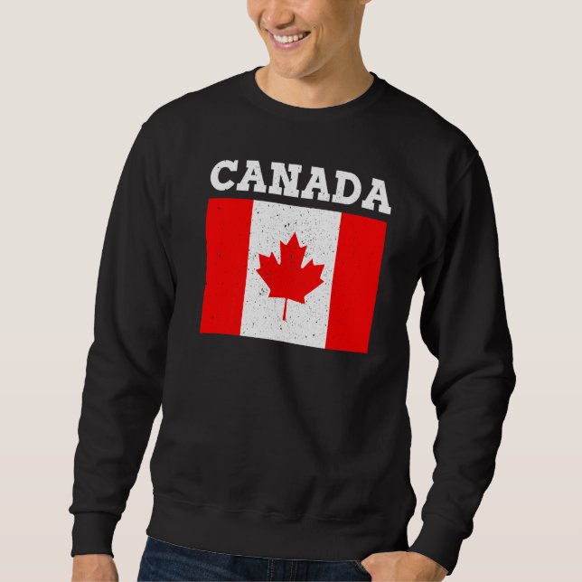 Canadian Canada Flagga Pride Canadian Flagga Lång Ärmad Tröja (Framsida)