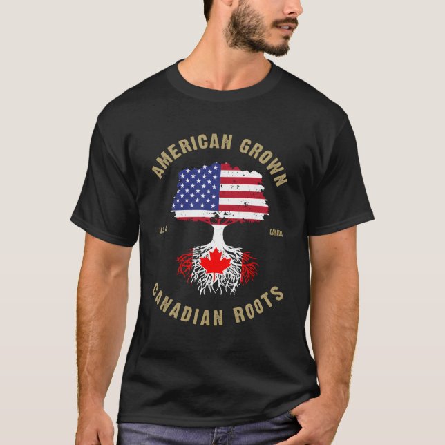 Canadian Canada Heritage Proud HalCanadian Ameri T Shirt (Framsida)