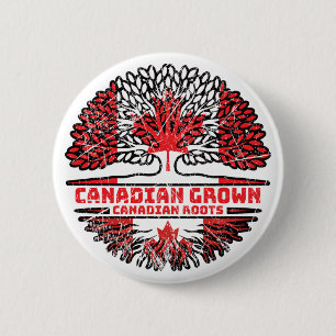 Canadian Canada Träd Roots Flagga Knapp