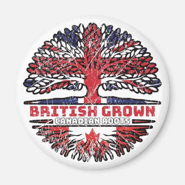 Canadian Canada Uk United British Träd Magnet (Framsidan)