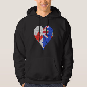 Canadian Caymanian Flagga Heart Hoodie